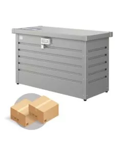 BAULE POSTALE PER PACCHI IMPERMEABILE BIOHORT "PAKET-BOX 100" IN ACCIAIO ZINCATO GRIGIO QUARZO METALLIZZATO 195 LT 101X46X61 CM - COD. 68910