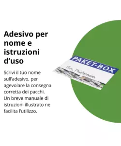 BAULE POSTALE PER PACCHI IMPERMEABILE BIOHORT "PAKET-BOX 100" IN ACCIAIO ZINCATO GRIGIO QUARZO METALLIZZATO 195 LT 101X46X61 CM - COD. 68910