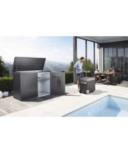 COPRIBIDONE O PORTATTREZZI BIOHORT "HIGHBOARD 160" IN ACCIAIO ZINCATO GRIGIO SCURO METALLIZZATO - COD. 73015