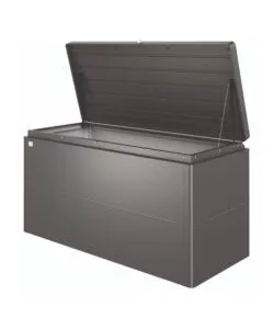 BAULE DA ESTERNO IMPERMEABILE BIOHORT "LOUNGEBOX 160" IN ACCIAIO ZINCATO GRIGIO SCURO METALLIZZATO 850 LT 160X70X83,5 CM - COD. 65065
