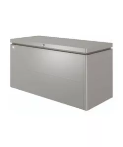 BAULE DA ESTERNO IMPERMEABILE BIOHORT "LOUNGEBOX 160" IN ACCIAIO ZINCATO GRIGIO QUARZO METALLIZZATO 850 LT 160X70X83,5 CM - COD. 68065
