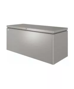 BAULE DA ESTERNO IMPERMEABILE BIOHORT "LOUNGEBOX 200" IN ACCIAIO ZINCATO GRIGIO QUARZO METALLIZZATO 1400 LT 199X80X81 CM - COD. 68075