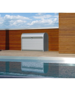 BAULE DA ESTERNO A SERRANDE IMPERMEABILE BIOHORT "STOREMAX 160" IN ACCIAIO ZINCATO GRIGIO QUARZO METALLIZZATO 1200 LT 163X78X120 CM - COD. 70010