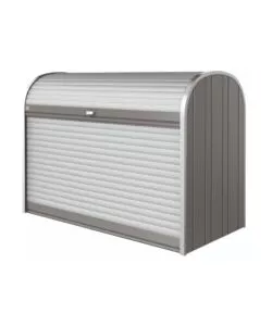 BAULE DA ESTERNO A SERRANDE IMPERMEABILE BIOHORT "STOREMAX 190" IN ACCIAIO ZINCATO GRIGIO QUARZO METALLIZZATO 2080 LT 190X97X136 CM - COD. 70020