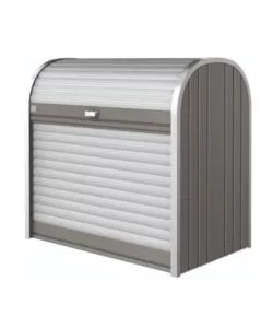 BAULE DA ESTERNO A SERRANDE IMPERMEABILE BIOHORT "STOREMAX 120" IN ACCIAIO ZINCATO GRIGIO QUARZO METALLIZZATO 740 LT 117X73X109 CM - COD. 70060