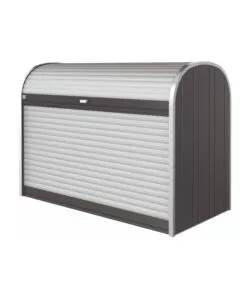 BAULE DA ESTERNO A SERRANDE IMPERMEABILE BIOHORT "STOREMAX 190" IN ACCIAIO ZINCATO GRIGIO SCURO METALLIZZATO 2080 LT 190X97X136 CM - COD. 73020