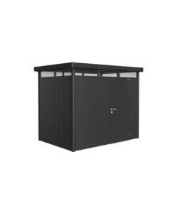 CASETTA DA GIARDINO BIOHORT "HIGHLINE H2" IN ACCIAIO ZINCATO COLORE GRIGIO SCURO METALLIZZATO CON PORTA BATTENTE SEMPLICE 275X195X222 CM - COD. 84030