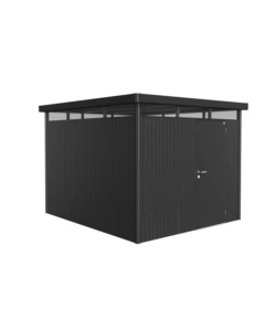 CASETTA DA GIARDINO BIOHORT "HIGHLINE H5" IN ACCIAIO ZINCATO COLORE GRIGIO SCURO METALLIZZATO CON PORTA BATTENTE SEMPLICE 275X315X222 CM - COD. 84060