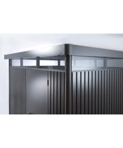 CASETTA DA GIARDINO BIOHORT "HIGHLINE H2" IN ACCIAIO ZINCATO COLORE GRIGIO SCURO METALLIZZATO CON PORTA BATTENTE DOPPIO 275X195X222 CM - COD. 84039