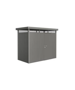 CASETTA DA GIARDINO BIOHORT "HIGHLINE H1" IN ACCIAIO ZINCATO COLORE GRIGIO QUARZO METALLIZZATO CON PORTA BATTENTE SEMPLICE 275X155X222 CM - COD. 88020