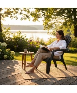 POLTRONA DA ESTERNO "DOLOMITI" IN POLIPROPILENE ANTRACITE 75X86X86 CM