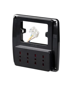 PRESA MULTIPLA DA PARETE "EMILIA SMART" CON 4 PRESE BIVALENTI 10/16A - NERA.