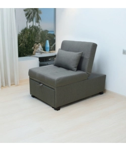 POUF 3 IN 1 BELLAHOME "KING" TRASFORMABILE IN POLTRONA E LETTO GRIGIO 112X81X88 CM
