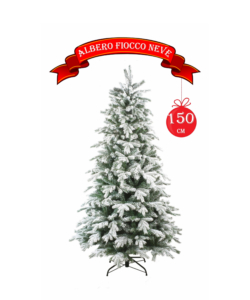 ALBERO DI NATALE "FIOCCO NEVE" CON 732 RAMI AD AGGANCIO, 150 CM