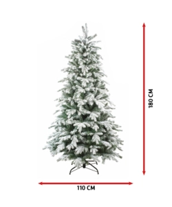 ALBERO DI NATALE "FIOCCO NEVE" CON 983 RAMI AD AGGANCIO, 180 CM