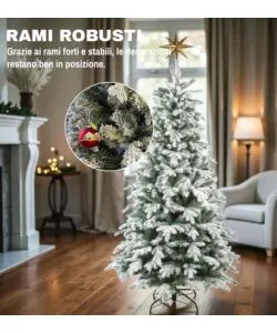 ALBERO DI NATALE ARTIFICIALE XMAS JOY "FIOCCO NEVE" VERDE EFFETTO INNEVATO 180 CM