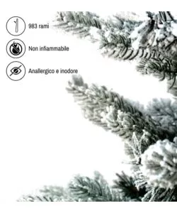ALBERO DI NATALE ARTIFICIALE XMAS JOY "FIOCCO NEVE" VERDE EFFETTO INNEVATO 180 CM