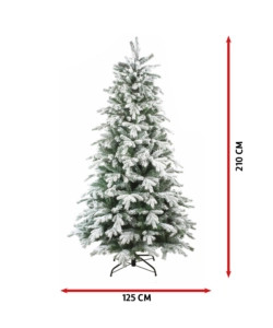 ALBERO DI NATALE "FIOCCO NEVE" CON 1589 RAMI AD AGGANCIO, 210 CM