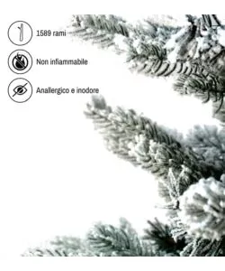 ALBERO DI NATALE ARTIFICIALE XMAS JOY "FIOCCO NEVE" VERDE EFFETTO INNEVATO 210 CM