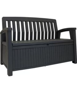 PANCHINA CASSAPANCA KETER "PATIO STORAGE BENCH" IN RESINA GRAFITE 132X61,2X89 CM