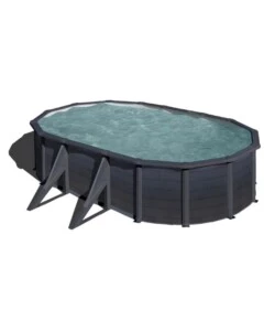 PISCINA FUORI TERRA OVALE GRE "KEA" IN ACCIAIO COLORE GRAFITE 500x300x120 - COD. KIT500GF