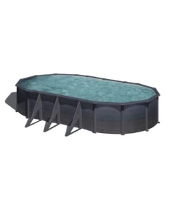 PISCINA FUORI TERRA OVALE GRE "KEA" IN ACCIAIO COLORE GRAFITE 730x375x120 - COD. KIT730GF