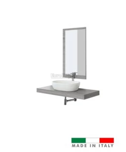 MOBILE BAGNO SOSPESO "SHELF" FINITURA CEMENTO, 120X50X8 CM