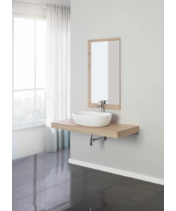 MOBILE BAGNO SOSPESO "SHELF" FINITURA ROVERE, 120X50X8 CM