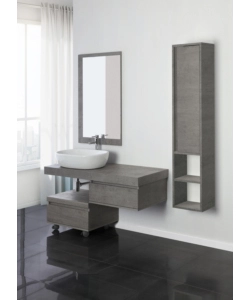 PENSILE SOSPESO PER BAGNO "SHELF" CEMENTO, 30X24X150 CM