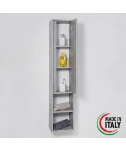 PENSILE SOSPESO PER BAGNO "SHELF" CEMENTO, 30X24X150 CM