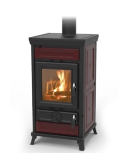 STUFA A LEGNA THERMOROSSI "ILARIA" IN MAIOLICA BORDEAUX 10,8 KW