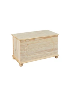 PANCA CONTENITORE IN PINO MASSELLO VERNICIATO NATURALE, L.89X47X53