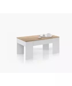 TAVOLINO SALOTTO CON PIANO ELEVABILE E SPAZIO CONTENITORE, 100X50X45-56 CM