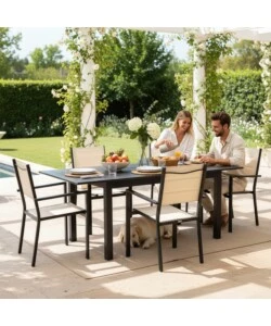 TAVOLO DA ESTERNO ALLUNGABILE EUROGARDEN IN ALLUMINIO GRIGIO 210/152X89X75 CM