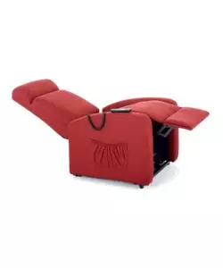 POLTRONA CON RECLINER E ALZATA ELETTRICA "MARTA" ROSSA, 75X78X110 CM