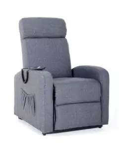 POLTRONA CON RECLINER E ALZATA ELETTRICA "MARTA" BLU, 75X78X110 CM