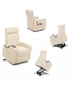 POLTRONA CON RECLINER E ALZATA ELETTRICA "KATIA" CREMA, 75X78X110 CM