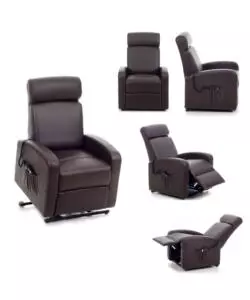 POLTRONA CON RECLINER E ALZATA ELETTRICA "KATIA" MARRONE, 75X78X110 CM