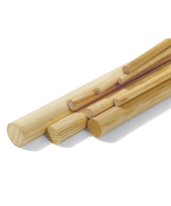 BASTONI TONDI LISCI IN PINO NETTO NODI  Ø 23 X 1000 MM