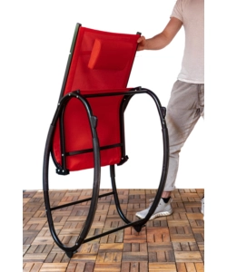 SDRAIO DONDOLO DA ESTERNO EUROGARDEN "RELAXING" IN ALLUMINIO E TEXTILENE ROSSO 62X119X86 CM