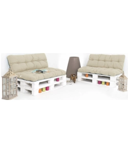 CUSCINO SEDUTA EUROGARDEN PER DIVANO PALLET IN TESSUTO BEIGE 120X80X10 CM