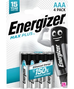 BATTERIE ALCALINE ENERGIZER "MAX PLUS" AAA 4 PEZZI