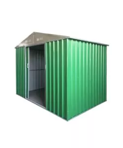 CASETTA DA ESTERNO IN LAMIERA ZINCATA DOMUS "S" VERDE CON PORTE SCORREVOLI 187X131X194 CM