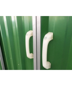 CASETTA DA GIARDINO IN LAMIERA ZINCATA DOMUS "S" VERDE CON PORTE SCORREVOLI 187X131X194 CM