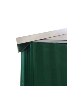 CASETTA DA ESTERNO IN LAMIERA ZINCATA DOMUS "S" VERDE CON PORTE SCORREVOLI 187X131X194 CM