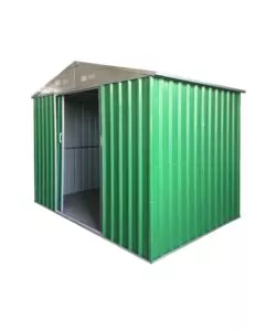 CASETTA DA ESTERNO IN LAMIERA ZINCATA DOMUS "M" VERDE CON PORTE SCORREVOLI 187X173X194 CM