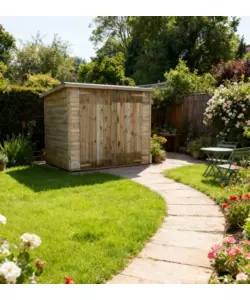 ARMADIO RIPOSTIGLIO DA ESTERNO IN LEGNO 212X100X140/158 CM