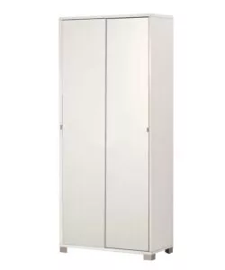 ARMADIO CON 2 ANTE SCORREVOLI BIANCO, 82X41X190 CM