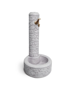 FONTANA VEDOVELLA ANTICATA  "ARNOSTO"  COLORE GRIGIO - 40x40x81 CM