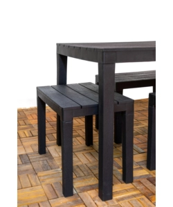 SET DA GIARDINO "SAMOA" IN POLIPROPILENE ANTRACITE 4 SEDUTE E TAVOLO